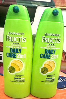 Lot of 2- Garnier Fructis Daily Care 2-in-1 Fortifying Shampoo & Conditioner