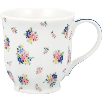 GreenGate Tasse Augusta weiß klein geblümt Kaffeebecher Porzellan 250ml