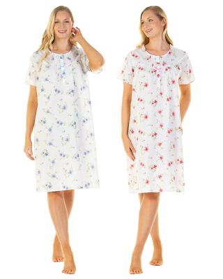 La Marquise gewebtes Nachthemd Damen Wallflower Kurzarm leichtes Nachthemd