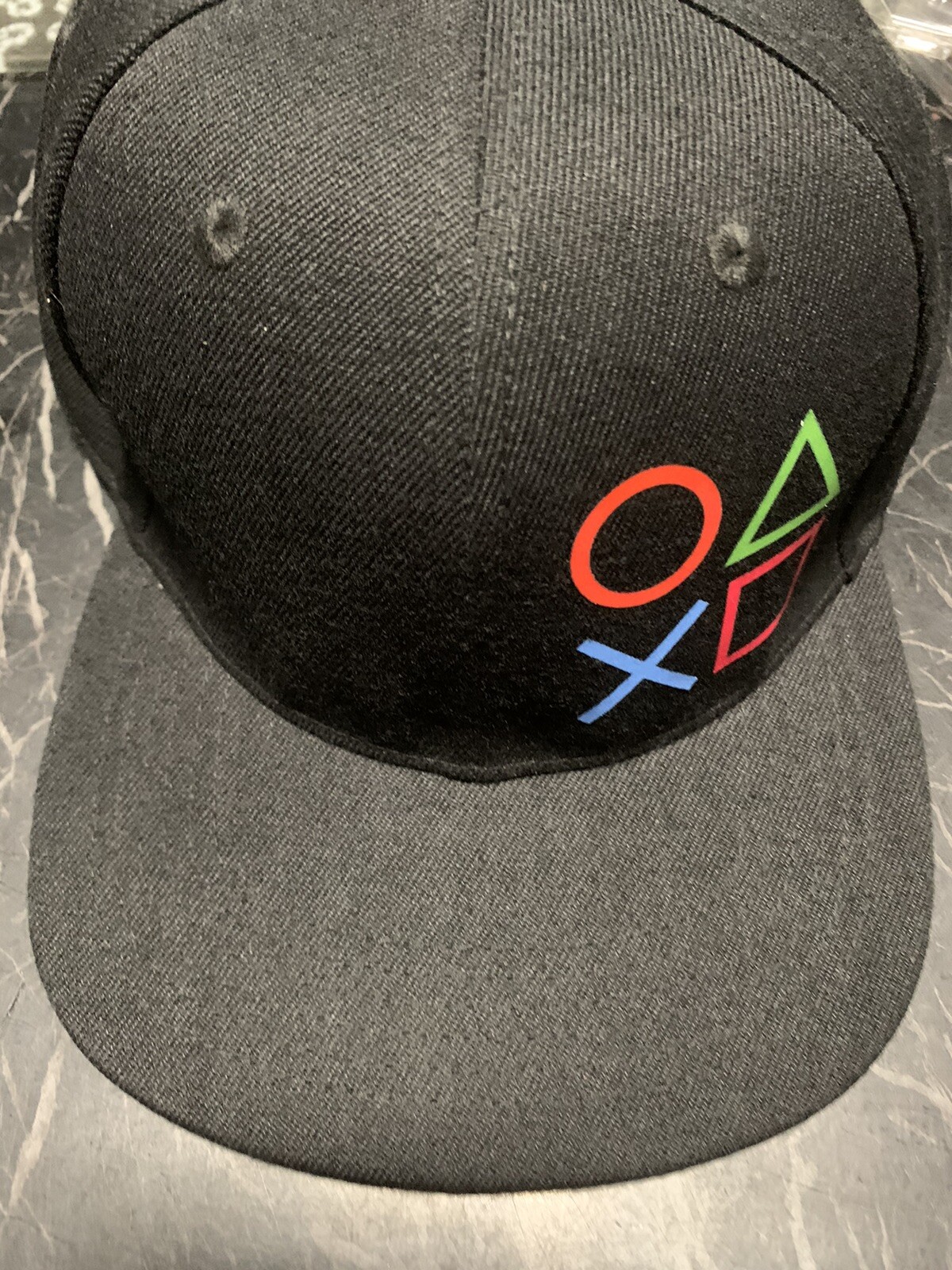 Playstation Gamer Snapback Hat Cap. Gently Used. Black Flat Bill Hat