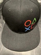 Playstation Gamer Snapback Hat Cap. Gently Used. Black Flat Bill Hat