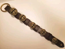 Brass Sleigh Bells on Leather Hanger Pre Owned