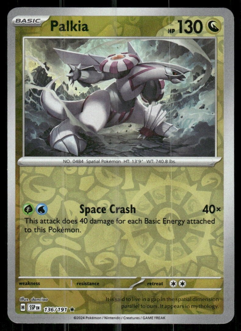 Pokemon - Palkia - 136/191 - Reverse Holo Rare - Surging Sparks - NM/M