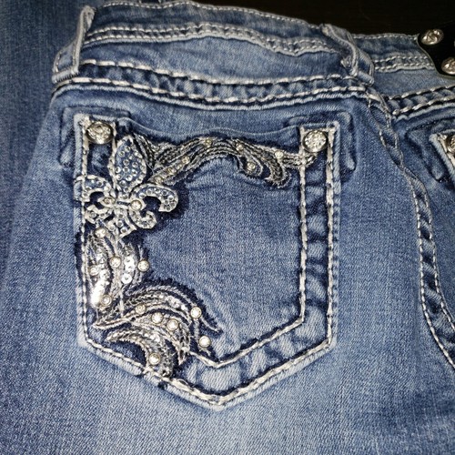 Miss Me Skinny Jeans Blue Denim Stretch Medium Wash Girls/Youth 14 - Picture 15 of 23