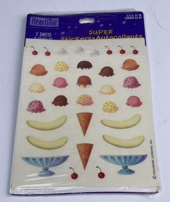 Hallmark Banana Split Ice Cream Sundae Cone 2 Sheets Sealed vintage