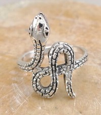 LONG .925 STERLING SILVER SNAKE BAND RING size 7 style r3324