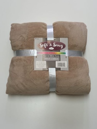 VICTORIA LONDON SOFT & SNUG FLANNEL MINK THROW King Size - Picture 4 of 11