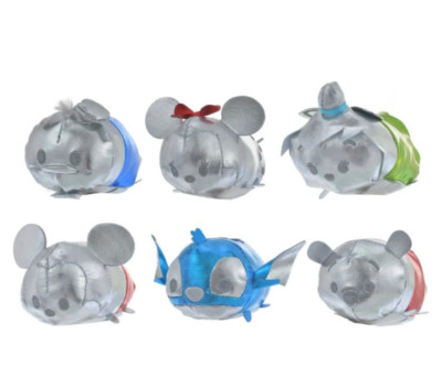 Disney store japan Disney100 Tsum Tsum D100 Platinum tinker bell stitch pooh