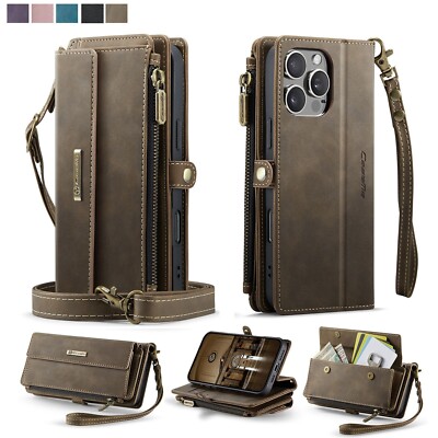 CaseMe Luxury Wallet Leather Case for iPhone 17 16E 15 14 13 pro max Flip Cover