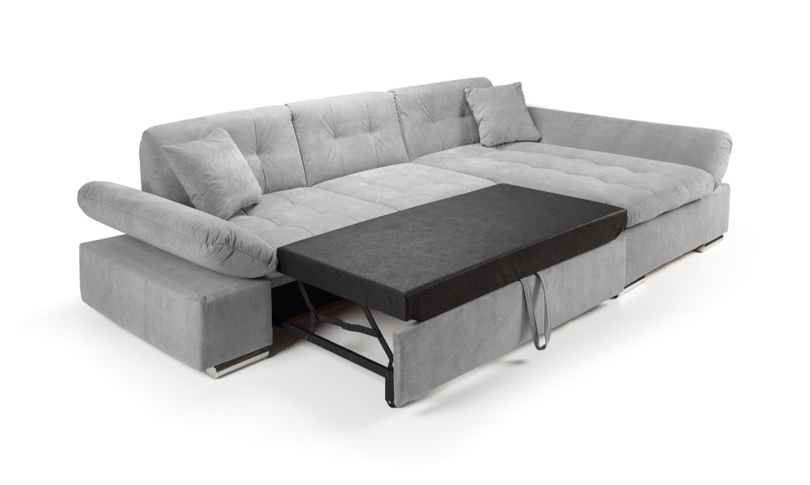 Corner Sofa Bed Grey with Storage LShaped for Living Room Honeypot