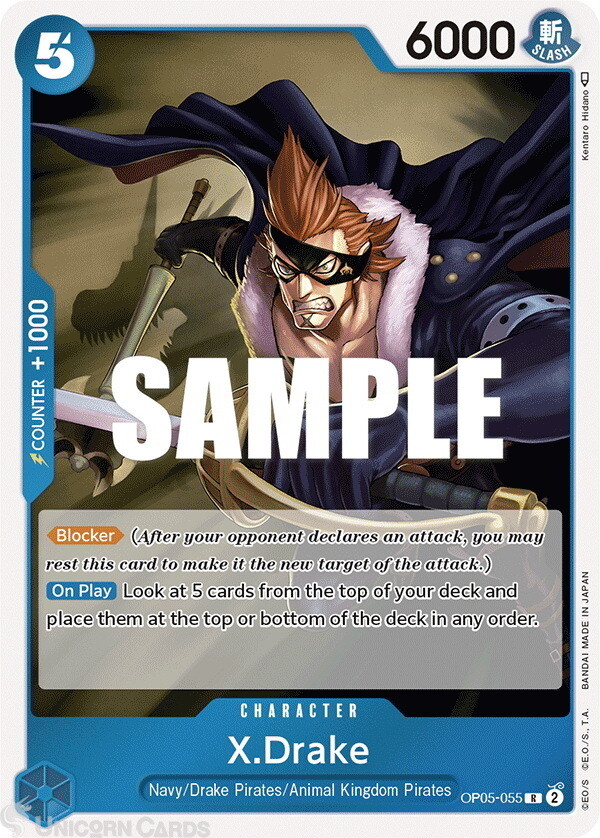 OP05-055 X.Drake :: Rare One Piece TCG Card :: OP05: Awakening Of The New Era