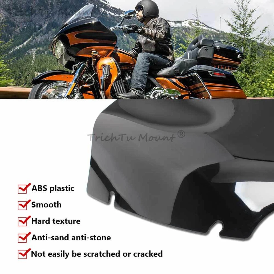 Parabrisas negro 13" para Harley Road Glide FLTR FLTRX CVO Ultra 15-22 Foto 2 de 4