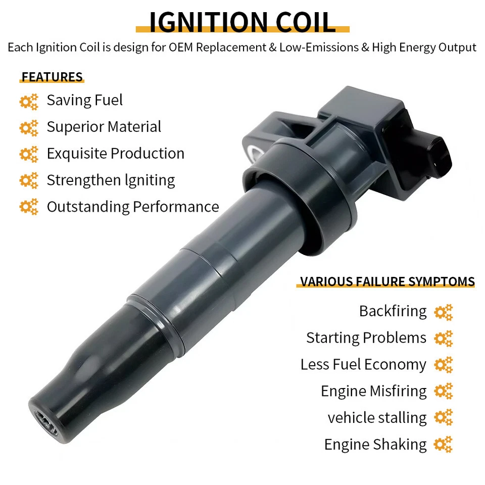 ⭐6X Bobinas de encendido + 6X Bujías para 06-10 Hyundai Sonata V6 3.3L C1544 UF546 Foto 4 de 4