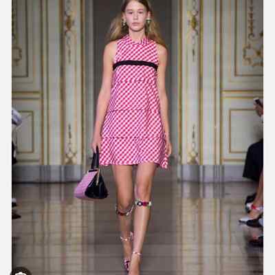 NWT Vivetta Dress Rosalina Mini Ruffle in Gingham Red
