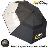 POWAKADDY GOLF UMBRELLA CLEARVIEW DUAL CANOPY GOLF UMBRELLA 64 INCH AUTO OPEN
