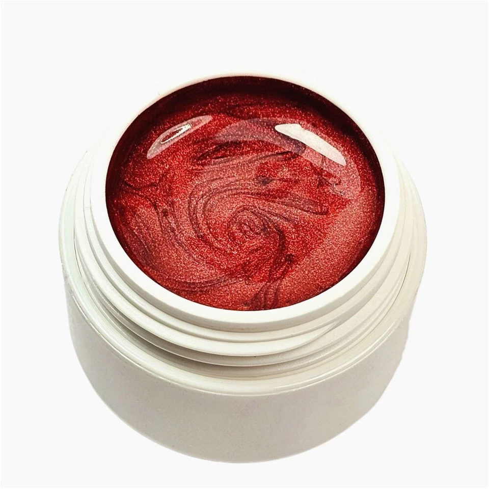Premium UV Farbgel Red Shine 5ml High Quality Gel Rot Schimmer Fullcover Glitzer - Bild 4 von 4