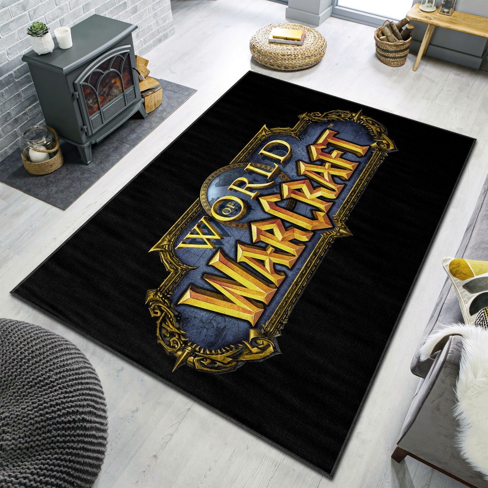 World of Craft Video Game Rug, Gamer Room Decor Carpet Mat eBay