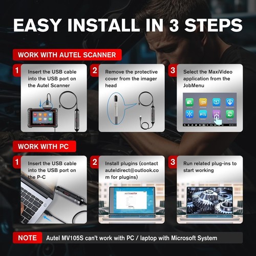 Autel MaxiVideo MV105S 5.5mm Borescope Inspection Camera Upgrade of MV108/ MV105 - Picture 6 of 8