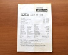 SOLINA G-100 G-110 Original Service Manual Schematic G100 G110 Schematic