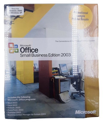 NOS Microsoft Office 2003 Small Business Edition SBE 2 PCs Full Retail Promo