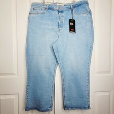 Levi s Premium Ribcage Straight Ankle Jean Size 24w Stretch Medium Wash Nwt