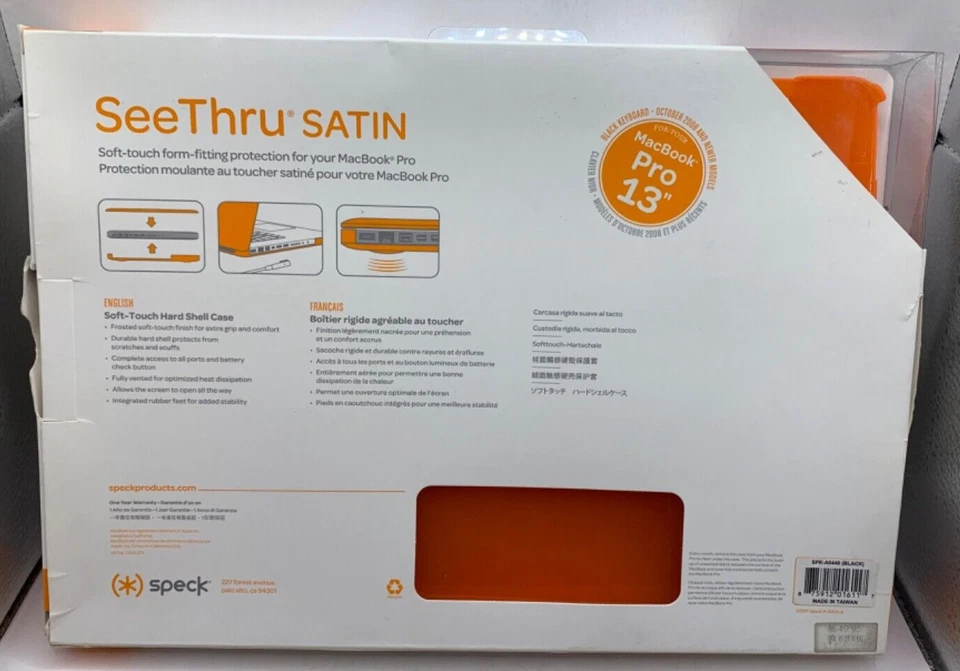 Protector de computadora MacBook Air Pro 13" con agarre suave al tacto naranja Foto 2 de 2