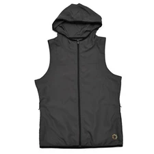 Joules Athletics Vest Womens Large Gray Full Zip Hooded Zip Pockets Lightweight