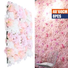 Artificial Flower Wall Panel Backdrop Wedding Party Venue Background Decor 8Pcs