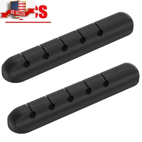 Cable Organizer Management Holder USB Clips Winder Cord Wire Desktop Silicone - Afbeelding 8 van 9
