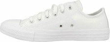 Converse Chuck All Star OX Kids Shiny Iridescent White Leather Sneakers Size 3.5