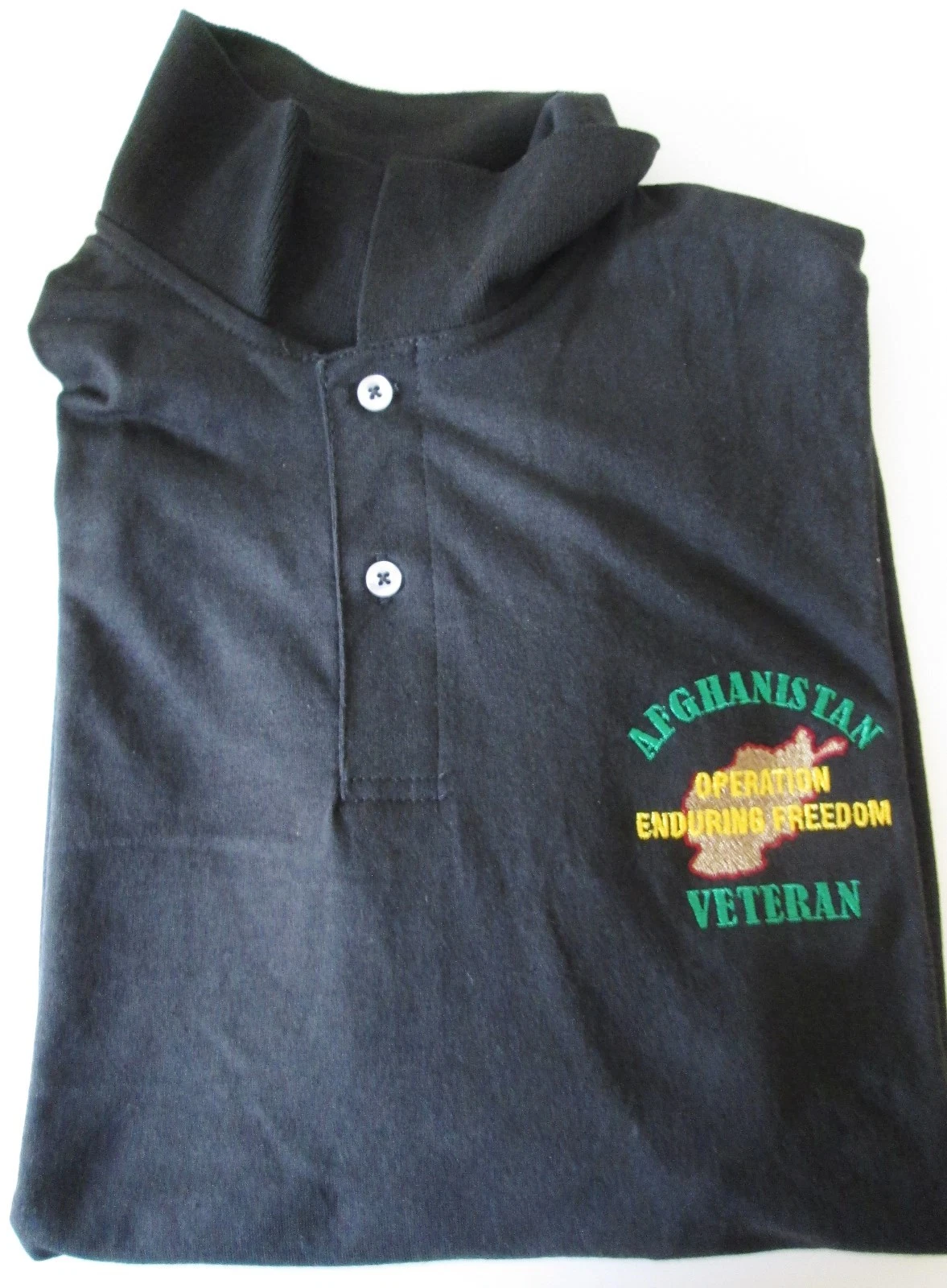 AFGHANISTAN VETERAN ENDURING FREEDOM EMBROIDERED LIGHT WEIGHT POLO SHIRT