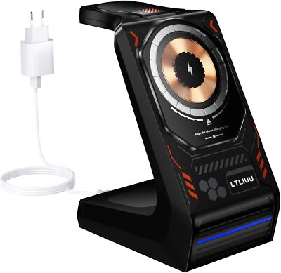 LTLIUU 3 in 1 Wireless Charging Station for Apple Devices, 15W Fast Mag-Safe Cha