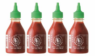 [4x 200ml] FLYING GOOSE Sriracha scharfe Chilisauce HOT Chilli Sauce