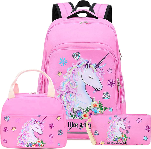 Girls Backpack for Kids Elementary Bookbag Girly School Bag with Insulated Lunch - 第 11/12 張圖片