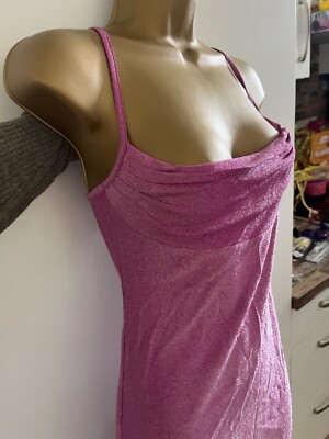 Karen Millen Designer Mini Party Kleid Pink Rosa Glitzer Grosse 36 S 10
