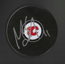 Mikael Backlund Signed Calgary Flames Puck