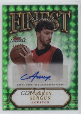 2024 Topps Finest Green Geometric Refractor 36/75 Alperen Sengun #FA-AS Auto 4f5