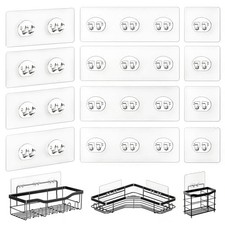 14 Pack Shower Caddy Adhesive Replacement, Strong Adhesive Transparent-14 Pack