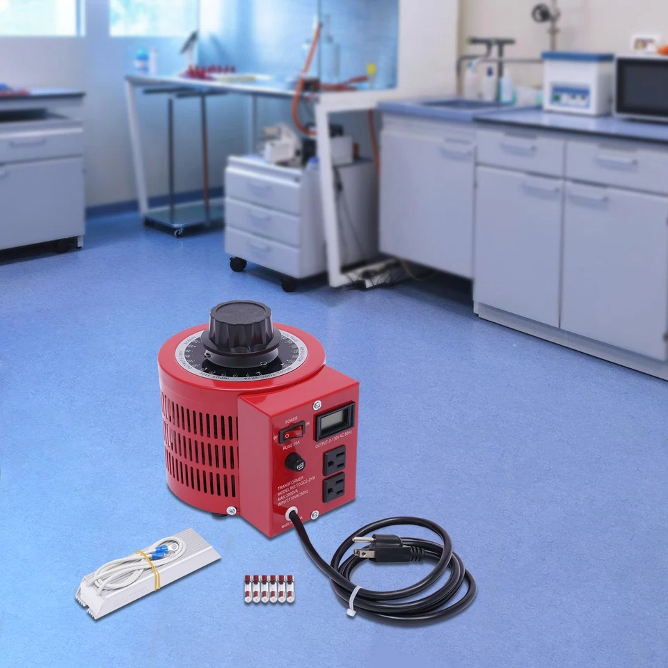 Transformador Variac CA 0-130V regulador de voltaje rojo variable medido 2000VA 20 amperios Foto 2 de 4