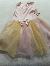 Zunie Girl Blush Pink and Yellow Girl Dress SIZE Med 7/8 NEW