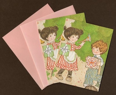 2 Vintage Current Inc Gift Tags/Enclosure Cards Boy/Girl 4'' x 3'', Blank Inside 