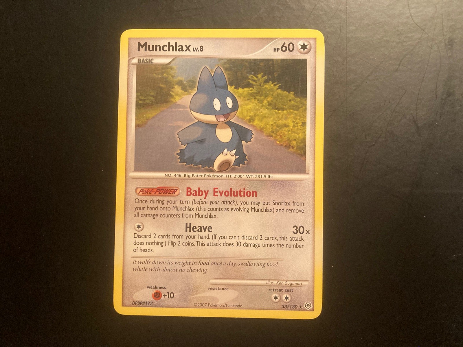 Pokemon Munchlax NM 33/130 Diamond & Pearl Rare