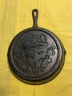 LODGE Cast Iron Skillet Outdoor Wildlife Series Large Mouth Bass Fish 10 Inch