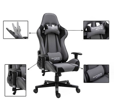 Gamingstuhl EXTREME PlayMaker Grau/Schwarz mit verstellbaren Armlehnen 