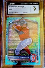 Bowman 2025 Mega Box Chrome Prospects Jhostynxon Garcia Aqua CGC 9 /175
