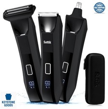 Men Body Trimmer 3 in 1 Pubic Hair Shaver Groomer IPX7 Waterproof USB