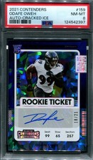 Odafe Oweh -- PSA 8 -- Cracked Ice Auto /21 -- 2021 Contenders Rookie Ticket
