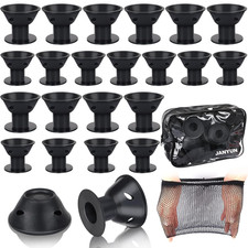 40 Pcs Black Magic Hair Rollers Include 20pcs Large Silicone Curlers and 20pcs..