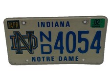2002 Notre Dame Fighting Irish Indiana Automobile License Plate ND4054