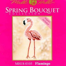 MILL HILL CROSS STITCH WITH BEADS - FLAMINGO
